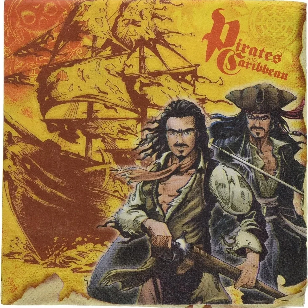 Hallmark Disney Pirates of the Caribbean Napkins 16ct - Jack Sparrow Party
